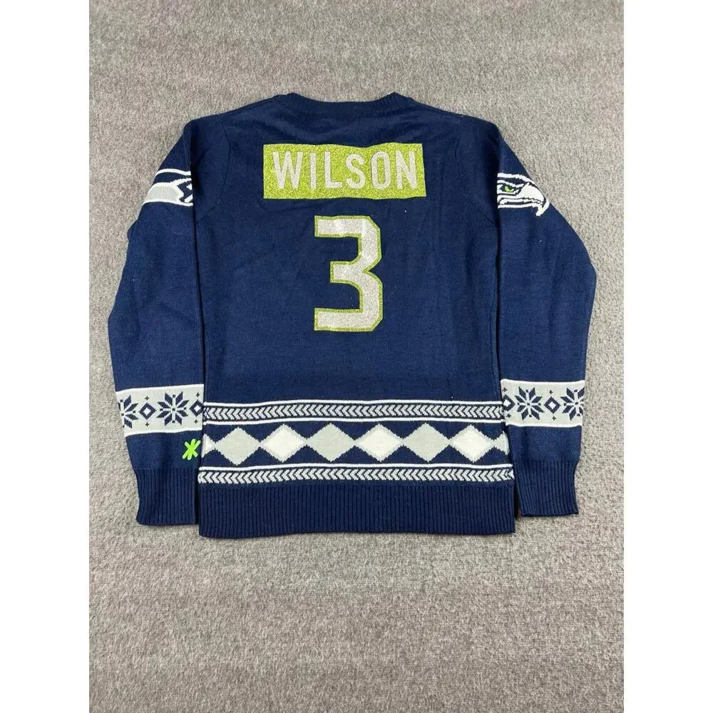 NFL Seattle Seahawks Russell Wilson #3 V-Neck‎ Sweater Size Medium